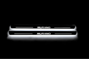 Illuminated LED Door Sill Tread Plates Nissan Murano III 2014+ With Murano Logo Nissan Led Door Sills opdesign