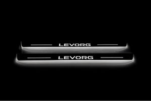Illuminated LED Door Sill Tread Plates Subaru Levorg I 2014-2020 With Levorg Logo Subaru Led Door Sills opdesign