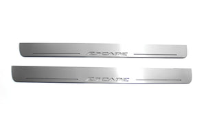 Illuminated LED Door Sill Tread Plates Ford Escape III 2013-2019 With Escape Logo Ford Led Door Sills opdesign