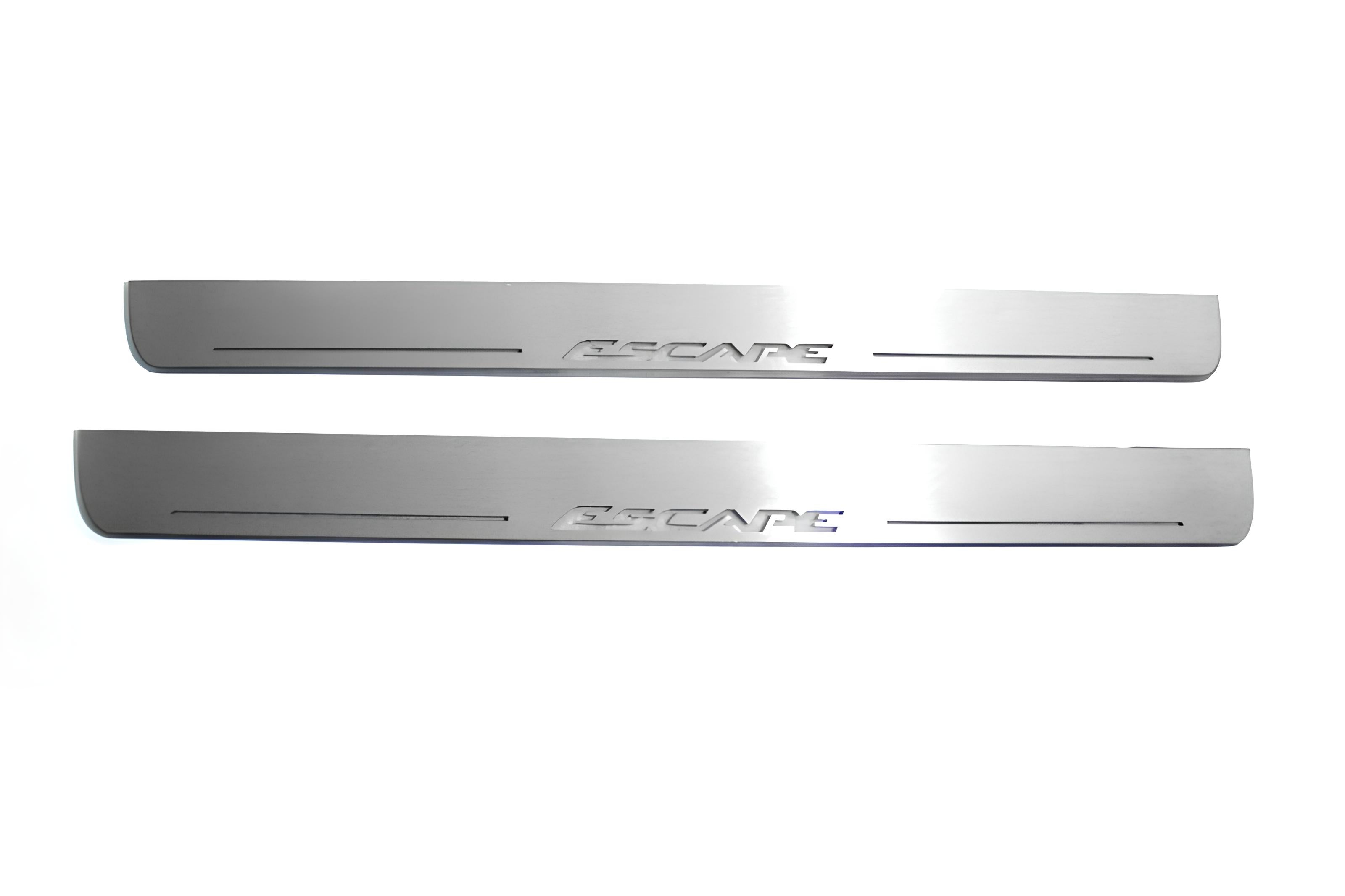 Illuminated LED Door Sill Tread Plates Ford Escape III 2013-2019 With Escape Logo Ford Led Door Sills opdesign