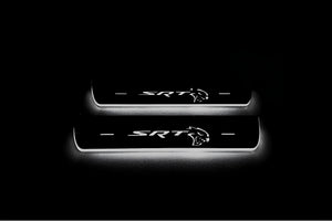Illuminated LED Door Sill Tread Plates Chrysler 300C II 2011-2023 With SRT HELLCAT Logo Chrysler Led Door Sills decoinfabric