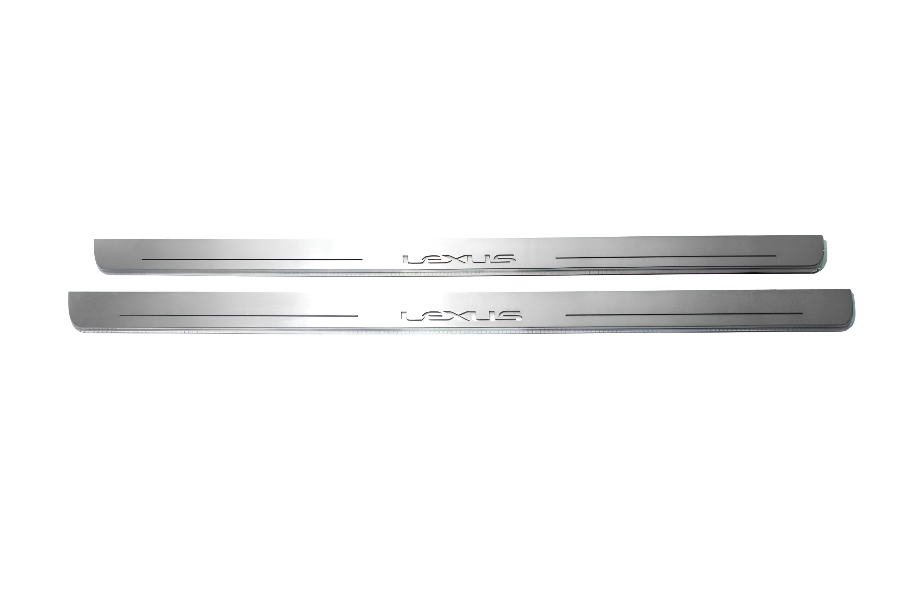 Illuminated LED Door Sill Tread Plates Lexus GX I 2002-2009 With Lexus Logo Lexus Led Door Sills opdesign