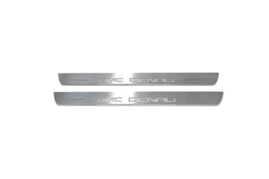 Illuminated LED Door Sill Tread Plates GMC Terrain II 2018+ With GMC DENALI Logo GMC Led Door Sills opdesign