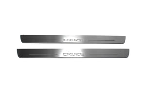 Illuminated LED Door Sill Tread Plates Chevrolet Cruze I 2008-2016 With Cruze Logo Chevrolet Led Door Sills opdesign