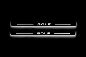 Illuminated LED Door Sill Tread Plates Volkswagen Golf VIII 2020+ With Golf Logo Volkswagen Led Door Sills opdesign