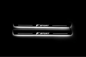 Illuminated LED Door Sill Tread Plates Lexus IS III 2013-2020 With F Sport Logo Lexus Led Door Sills opdesign