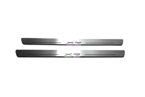 Illuminated LED Door Sill Tread Plates BMW X6 F16 2015-2019 With X6 Logo BMW Led Door Sills opdesign