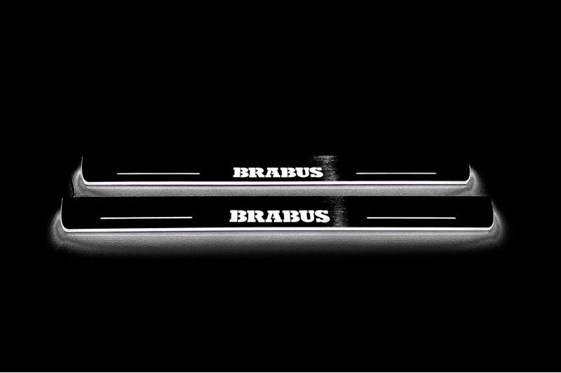 Mercedes ML W166 2011-2015 LED Door Sills Illuminated Scuff Brabus Logo Stainless Steel Entry Guards Door Sills decoinfabric