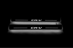 Illuminated LED Door Sill Tread Plates Honda CR-V V 2017-2023 With CR-V Logo Honda Led Door Sills opdesign