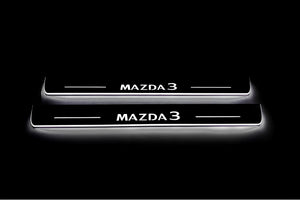 Illuminated LED Door Sill Tread Plates Mazda 3 IV 2019+ With Mazda 3 Logo Mazda Led Door Sills opdesign