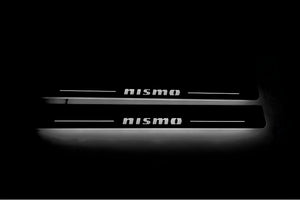 Illuminated LED Door Sill Tread Plates Nissan Patrol Y62 2010+ With NISMO Logo Nissan Led Door Sills opdesign