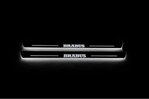 Illuminated LED Door Sill Tread Plates Smart Fortwo III 2014+ With Brabus Logo Smart Led Door Sills decoinfabric