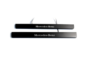 Mercedes GLS I 2015-2019 Illuminated Matte Sill Plates with logo Mercedes-Benz Mercedes Led Door Sills PRO decoinfabric