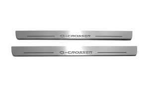 Illuminated LED Door Sill Tread Plates Citroen C-Crosser 2007-2012 With C-Crosser Logo Citroen Led Door Sills opdesign