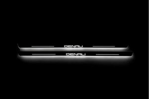 Illuminated LED Door Sill Tread Plates GMC Terrain II 2018+ With DENALI Logo GMC Led Door Sills opdesign