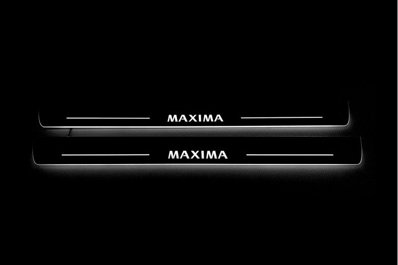 Nissan Maxima VIII A36 Stainless Steel LED Door Sills – Maxima Logo