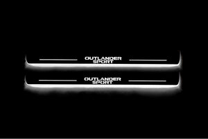 Illuminated LED Door Sill Tread Plates Mitsubishi Outlander Sport 2010+ With Outlander Sport Logo Mitsubishi Led Door Sills opdesign