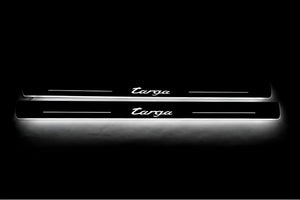 Illuminated LED Door Sill Tread Plates Porsche 911 (997) GT1 2004-2012 With Targa Logo Porsche Led Door Sills opdesign