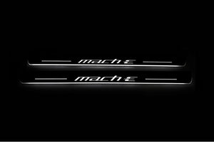 Mustang Mach-E 2020+ LED Door Sills Illuminated Scuff Mach-E Logo Stainless Steel Entry Guards