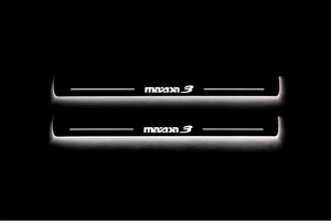 Illuminated LED Door Sill Tread Plates Mazda 3 II 2009-2013 With Mazda 3 Logo Mazda Led Door Sills opdesign