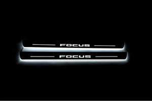 Illuminated LED Door Sill Tread Plates Ford Focus IV 2018+ With Focus Logo Ford Led Door Sills opdesign