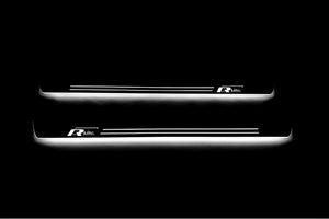Illuminated LED Door Sill Tread Plates Volkswagen Passat B7 USA 2011-2019 With R-Line Logo Volkswagen Led Door Sills opdesign