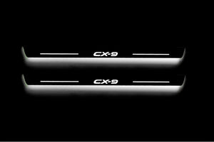 Illuminated LED Door Sill Tread Plates Mazda II 2016+ With CX-9 Logo Mazda Led Door Sills opdesign