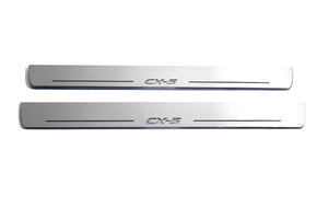Illuminated LED Door Sill Tread Plates Mazda CX-5 II 2017+ With CX-5 Logo Mazda Led Door Sills opdesign