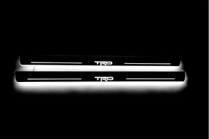 Illuminated LED Door Sill Tread Plates Toyota Camry V70 2018-2024 With TRD Logo Toyota Led Door Sills opdesign