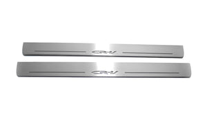 Illuminated LED Door Sill Tread Plates Honda CR-V IV 2012-2017 With CR-V Logo Honda Led Door Sills opdesign