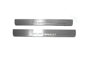 Illuminated LED Door Sill Tread Plates Dodge Durango III 2011+ With Durango Logo Dodge Led Door Sills opdesign