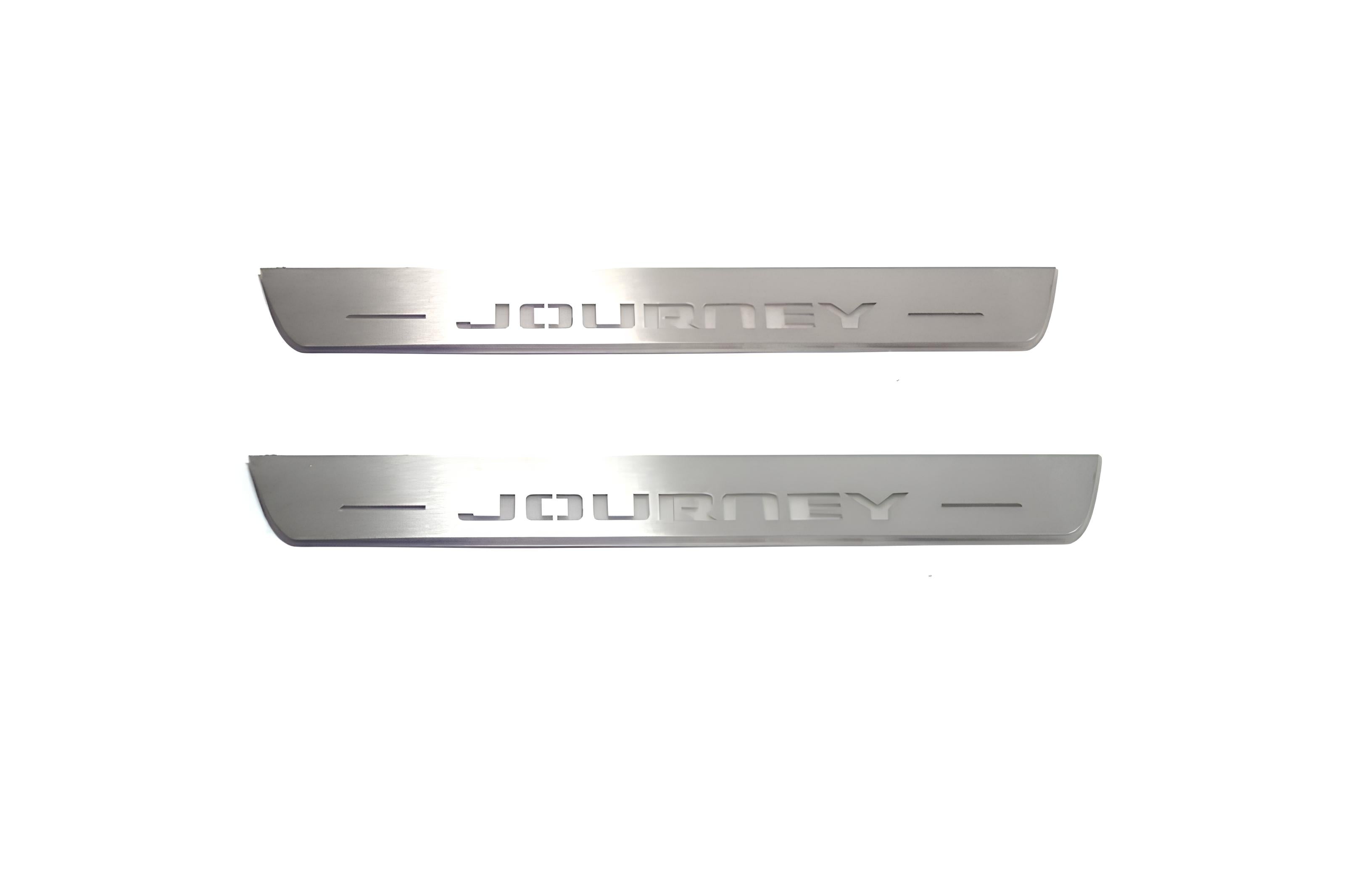 Illuminated LED Door Sill Tread Plates Dodge Journey 2009-2020 With Journey Logo Dodge Led Door Sills opdesign