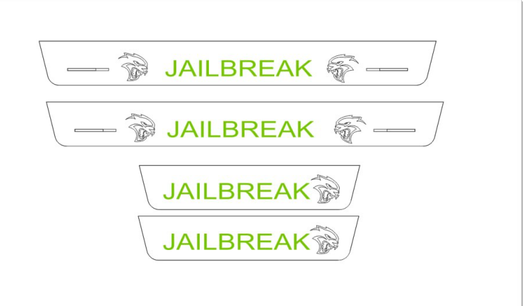 Illuminated LED Door Sill Tread Plates Dodge Durango III 2011+ With JAILBREAK Logo (Type 3) Dodge Led Door Sills opdesign