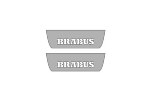 Illuminated LED Door Sill Tread Plates Mercedes GL X164 2006-2012 With Brabus Logo Mercedes Led Door Sills opdesign