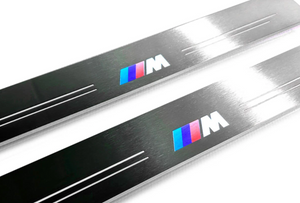 Illuminated LED Door Sill Tread Plates BMW 6 F06 2011-2018 With M Perfomance Logo BMW Led Door Sills opdesign