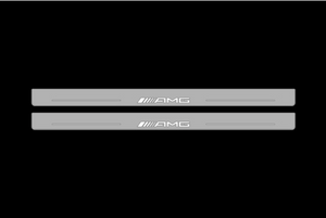 Illuminated LED Door Sill Tread Plates Mercedes CLK W209 2001-2009 With AMG Logo Mercedes Led Door Sills opdesign