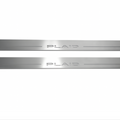 Illuminated LED Door Sill Tread Plates Tesla Model S 2012+ With PLAID Logo Tesla Led Door Sills decoinfabric