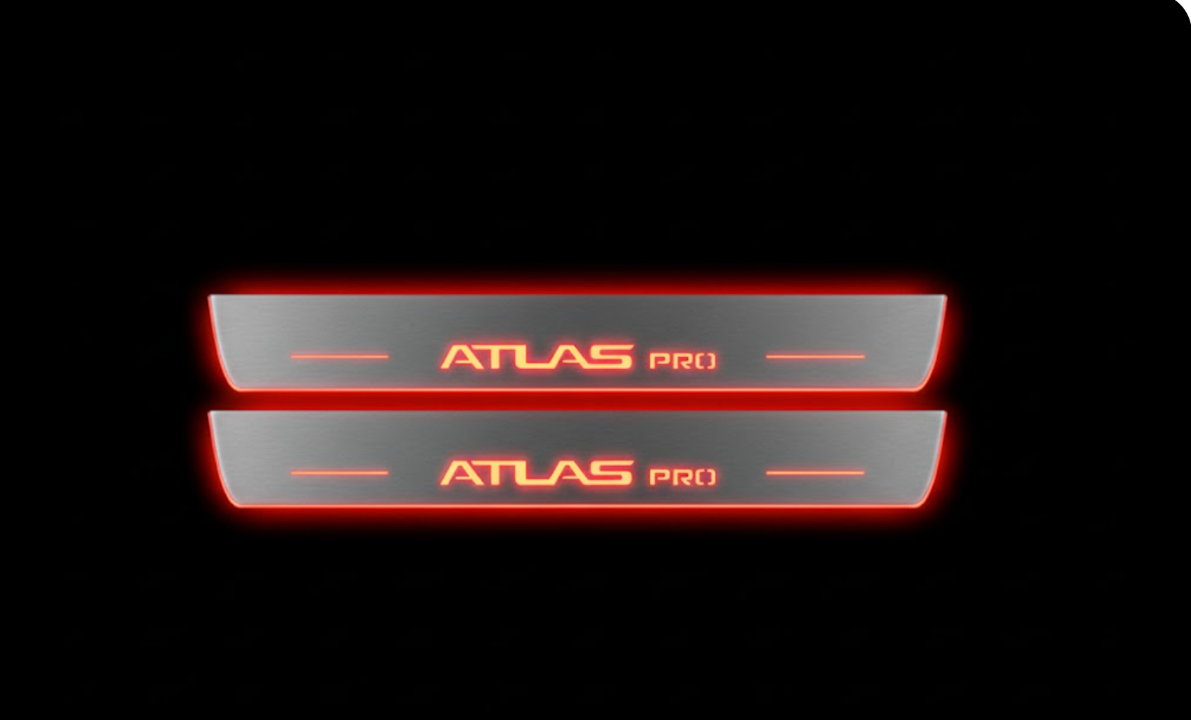 Geely Atlas Pro 2022+ LED Door Sills Illuminated Scuff Atlas Pro Logo Stainless Steel Entry Guards Door Sills opdesign
