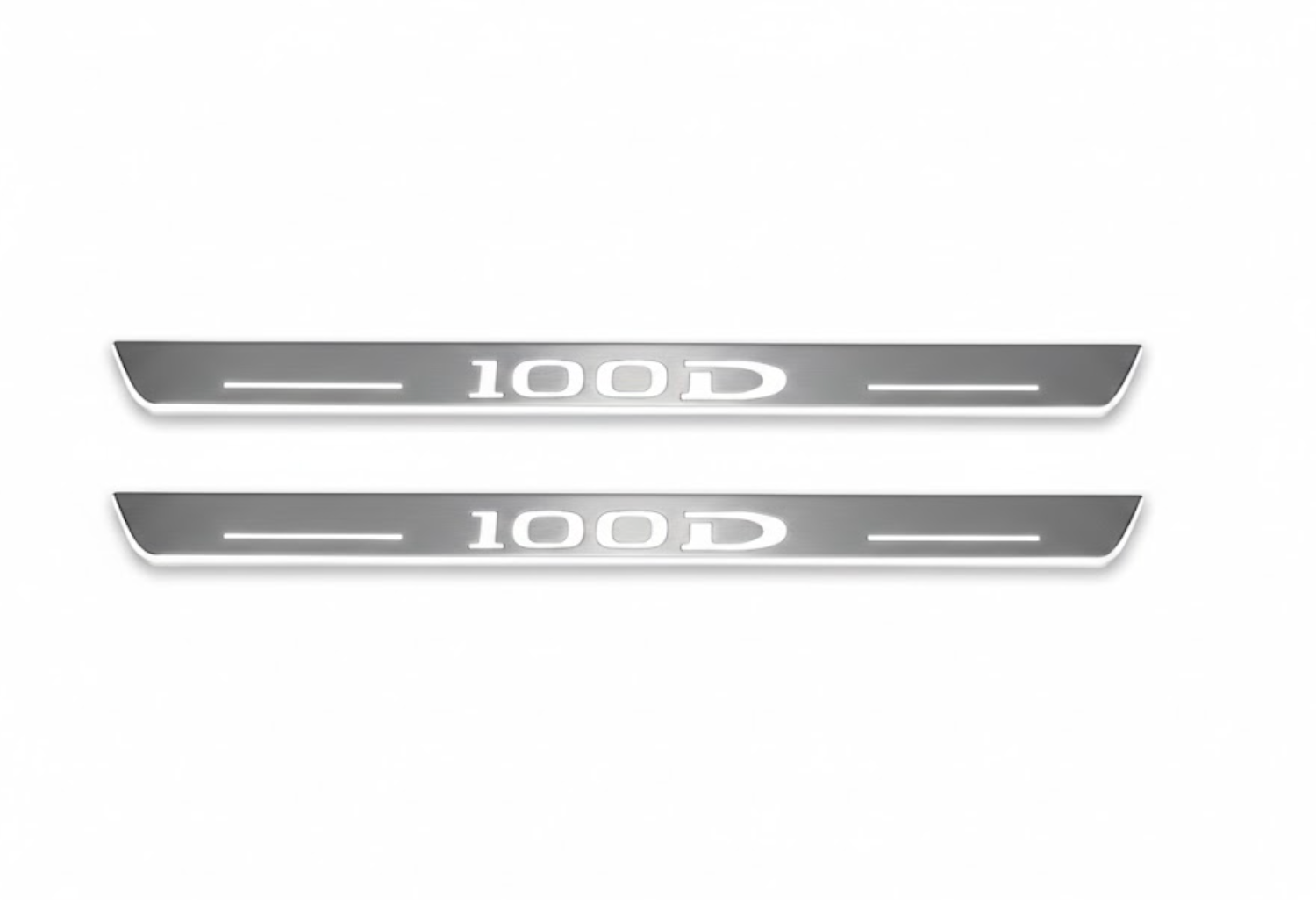 Illuminated LED Door Sill Tread Plates Tesla Model S 2012+ With 100D Logo Tesla Led Door Sills decoinfabric