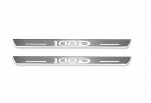 Illuminated LED Door Sill Tread Plates Tesla Model S 2012+ With 100D Logo Tesla Led Door Sills decoinfabric