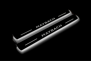Illuminated LED Door Sill Tread Plates Mercedes GLS II 2019+ With Maybach Logo Mercedes Led Door Sills opdesign