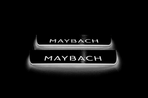 Illuminated LED Door Sills – Tread Plates Mercedes S-Class W222 2013-2020 With Maybach Logo LED Illuminated Mercedes Led Door Sills opdesign