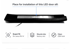 Lexus RX IV 2015-2023 LED Door Sills Illuminated Scuff Lexus (Type OEM) Logo Stainless Steel Entry Guards Door Sills Decoin