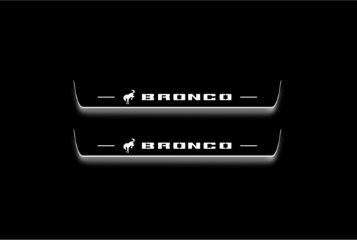 Ford Bronco U725 2021–Present — Stainless Steel LED Door Sills — Bronco Logo