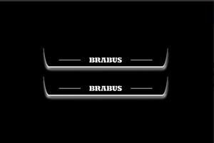 LED door sill plates Mercedes E W213 2016+ stainless steel with Brabus logo