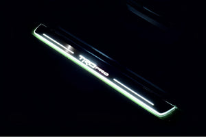 Illuminated LED Door Sill Tread Plates Toyota Tundra III 2014-2021 With TRD pro Logo Toyota Led Door Sills opdesign