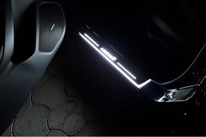 Illuminated LED Door Sill Tread Plates Mazda 3 III 2013-2019 With Mazda 3 Logo Mazda Led Door Sills opdesign