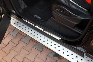 Illuminated LED Door Sill Tread Plates BMW X5 E53 1999-2006 With BMW Individual Logo BMW Led Door Sills opdesign