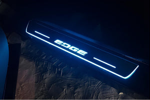 Illuminated LED Door Sill Tread Plates Ford Edge II 2015+ With ММММ Logo Ford Led Door Sills opdesign