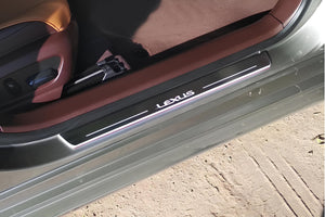 Illuminated LED Door Sill Tread Plates Lexus IS III 2013-2020 With Lexus Logo Lexus Led Door Sills opdesign